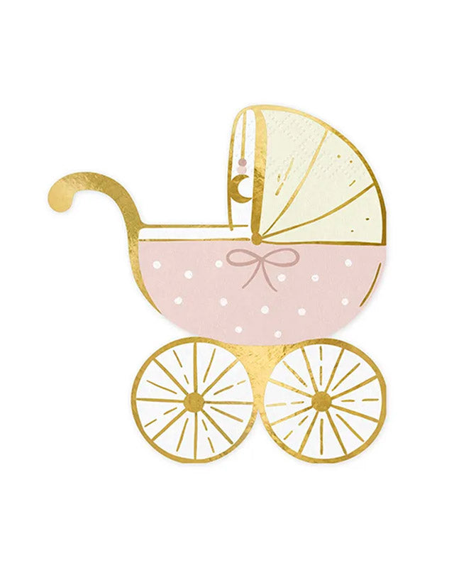Pink Baby Stroller Napkins - 30cm (20pk) – product image 1