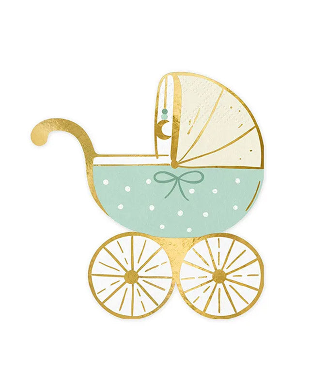 Blue Baby Stroller Napkins - 30cm (20pk) – product image 1