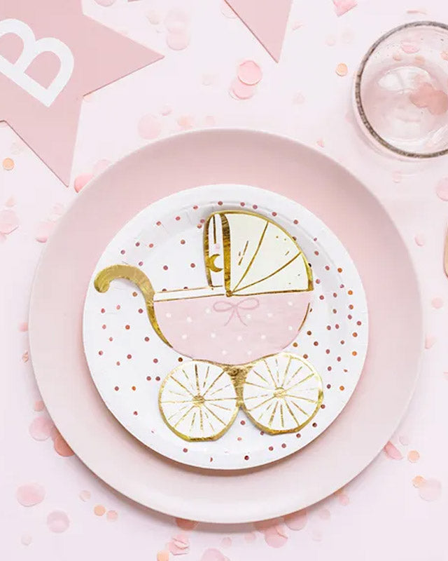 Pink Baby Stroller Napkins - 30cm (20pk)