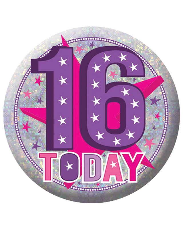 Happy 16th Birthday Badge - 5.5cm