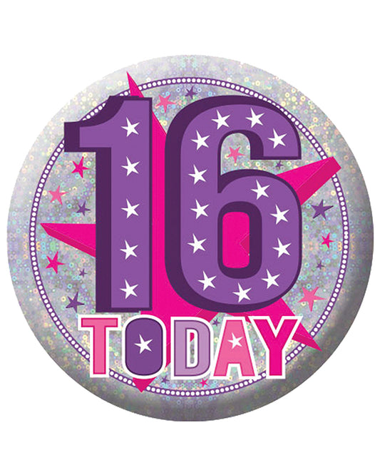 Happy 16th Birthday Badge - 5.5cm