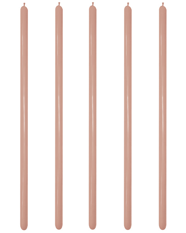 Rose Gold Metallic Modelling Balloons - 260 Latex (100pk)