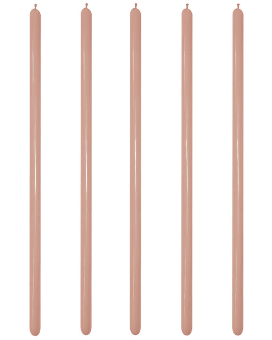 Rose Gold Metallic Modelling Balloons - 260 Latex (100pk)