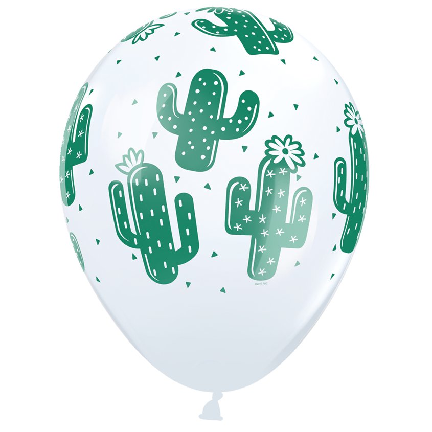 Cactus Balloons - White, Coral & Lime Green - 11" Latex (25pk) – product image 5