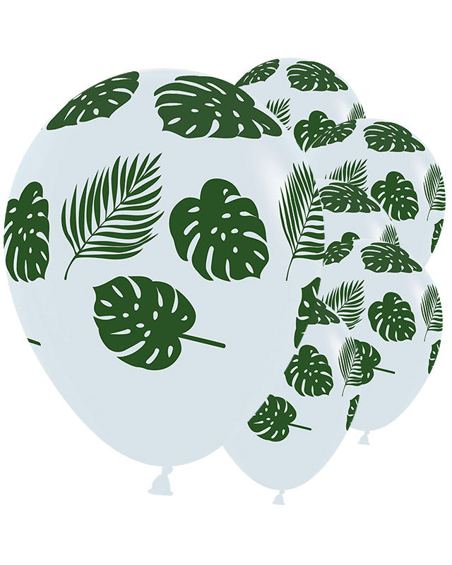 Tropical Leaves Clear Balloons - 12" Latex (25pk)