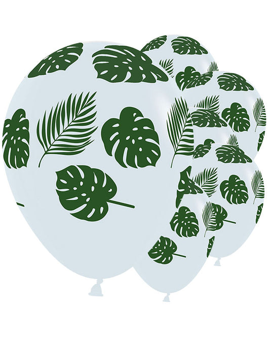 Tropical Leaves Clear Balloons - 12" Latex (25pk)