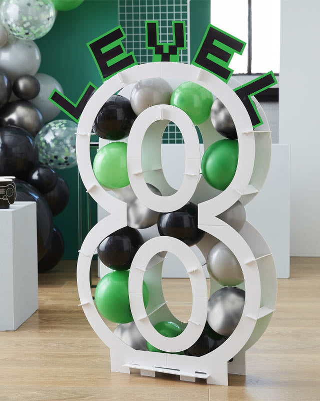 Black, Green & Grey Balloon Mosaic Balloon Pack with Letters (45pk) – product image 2