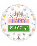 Happy Birthday Cake Slice Clearz Balloon - 18"