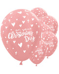 Rose Gold Christening Balloons - 12" Latex (25pk) – product image 1