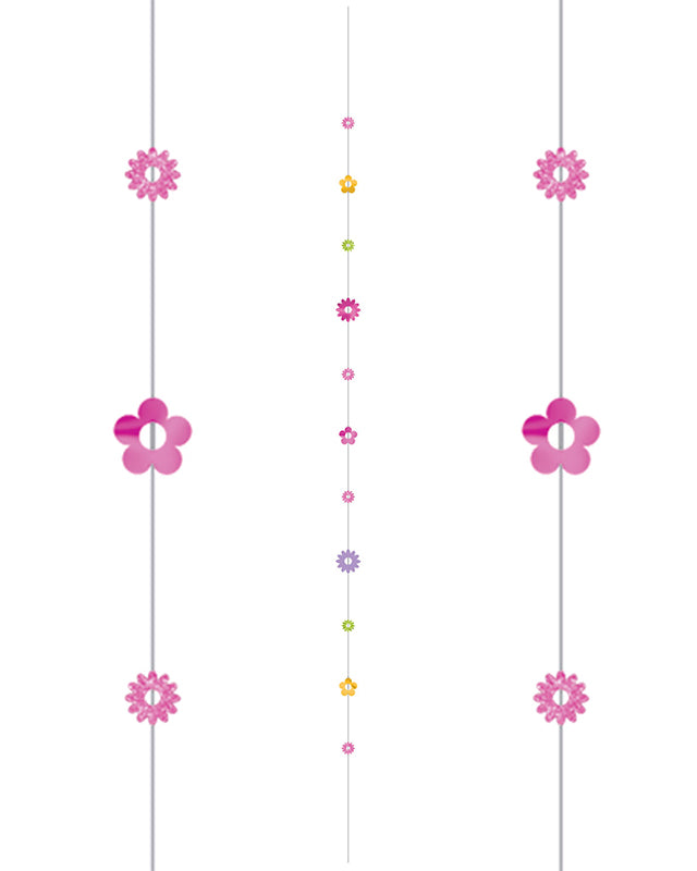 Glitter Flowers Paper Balloon tail - 1.8m