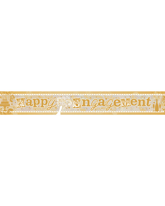 Holographic Happy Engagement Foil Banner - 2.7m