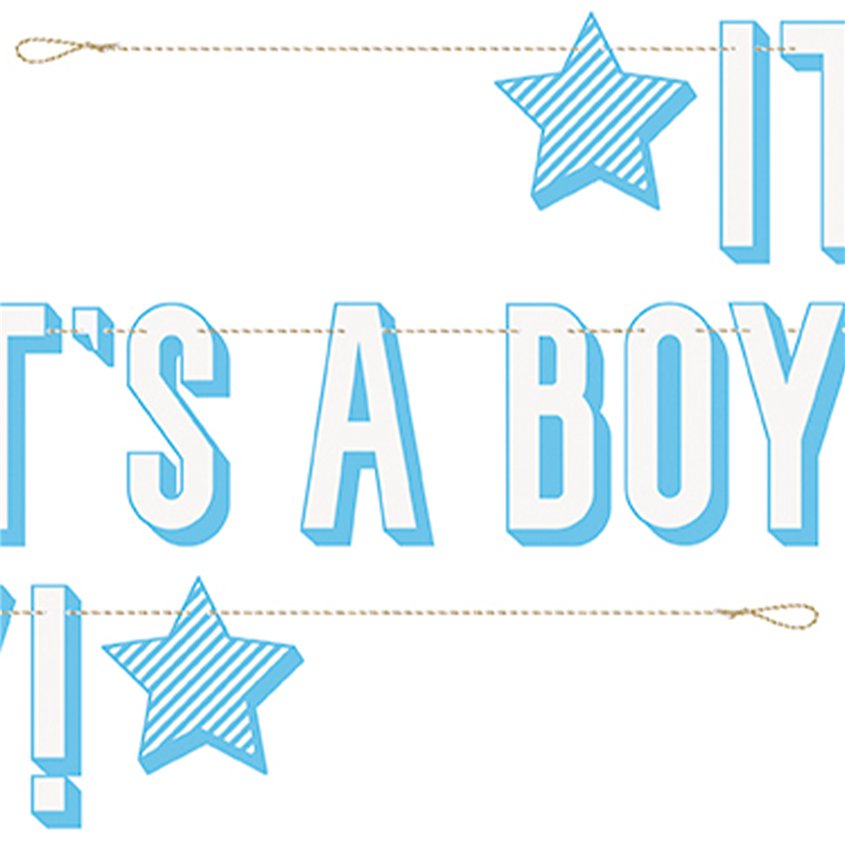 It's A Boy Paper Banner - 1.8m – product image 3
