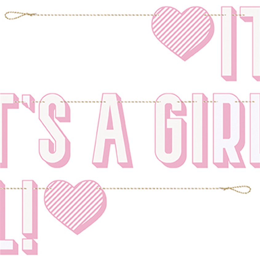 It's A Girl Paper Banner - 1.8m