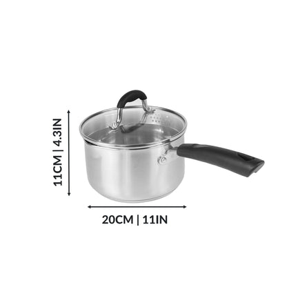 Stainless Steel Saucepans - Set of 3 | M&W	