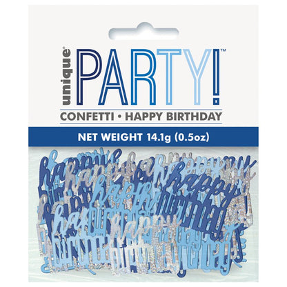 Blue 'Happy Birthday' Confetti (14g pack)