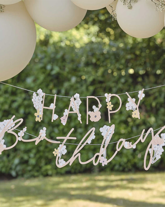 Birthday Bloom Happy Birthday Letter Banner - 1.5m