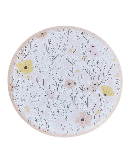 Birthday Bloom Floral Paper Plates - 24.5cm