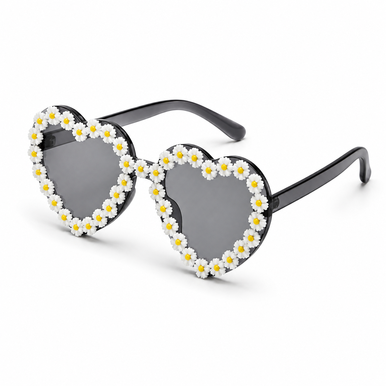 Black & White Heart Daisy Colour Therapy Glasses