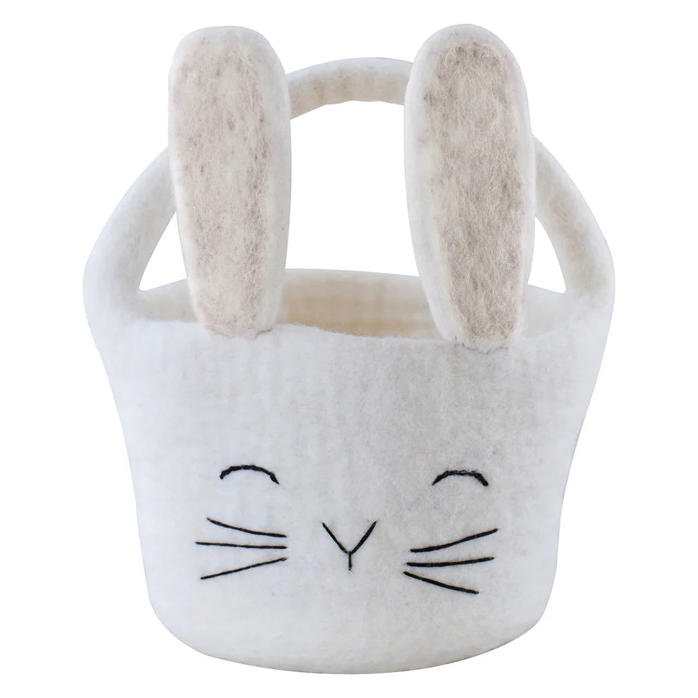 White Felt Easter Bunny Basket