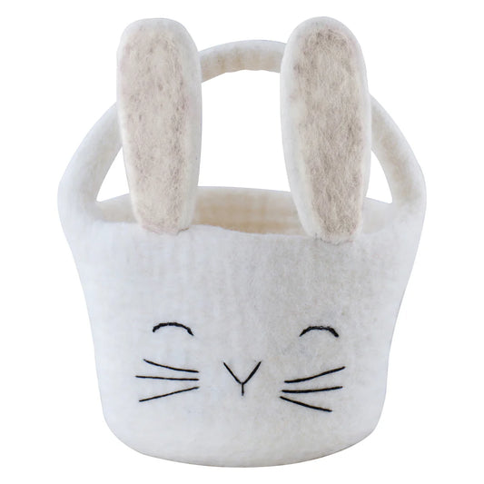 White Felt Easter Bunny Basket