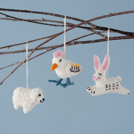 Felt Animal Easter Tree Decorations (3pk)