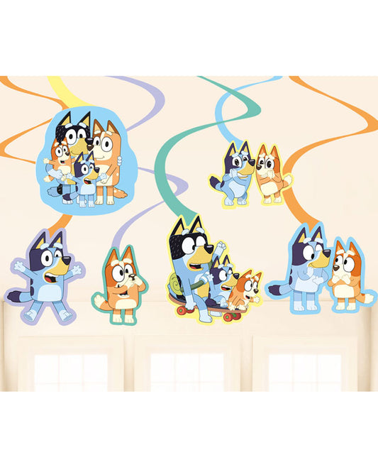 Bluey Party Swirl Decorations (6pk)