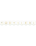 Botanical Celebration 'God Bless' Paper Banner - 1.6m
