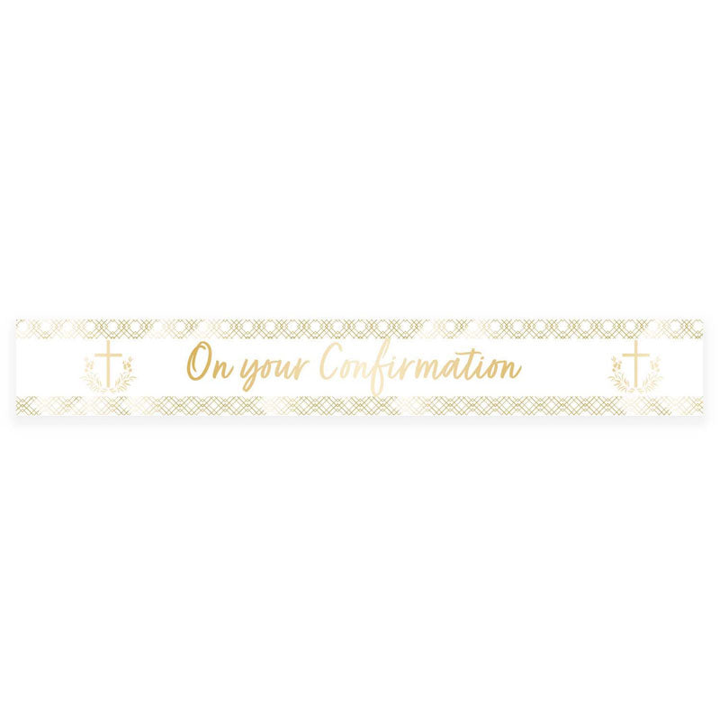Botanical Celebration 'On your Confirmation' Foil Banner - 2.7m