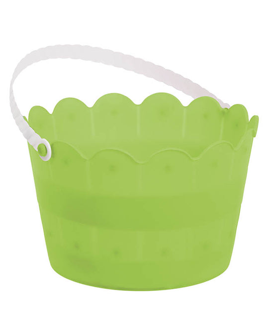 Plastic Scalloped Green Bucket 12cm x 20cm