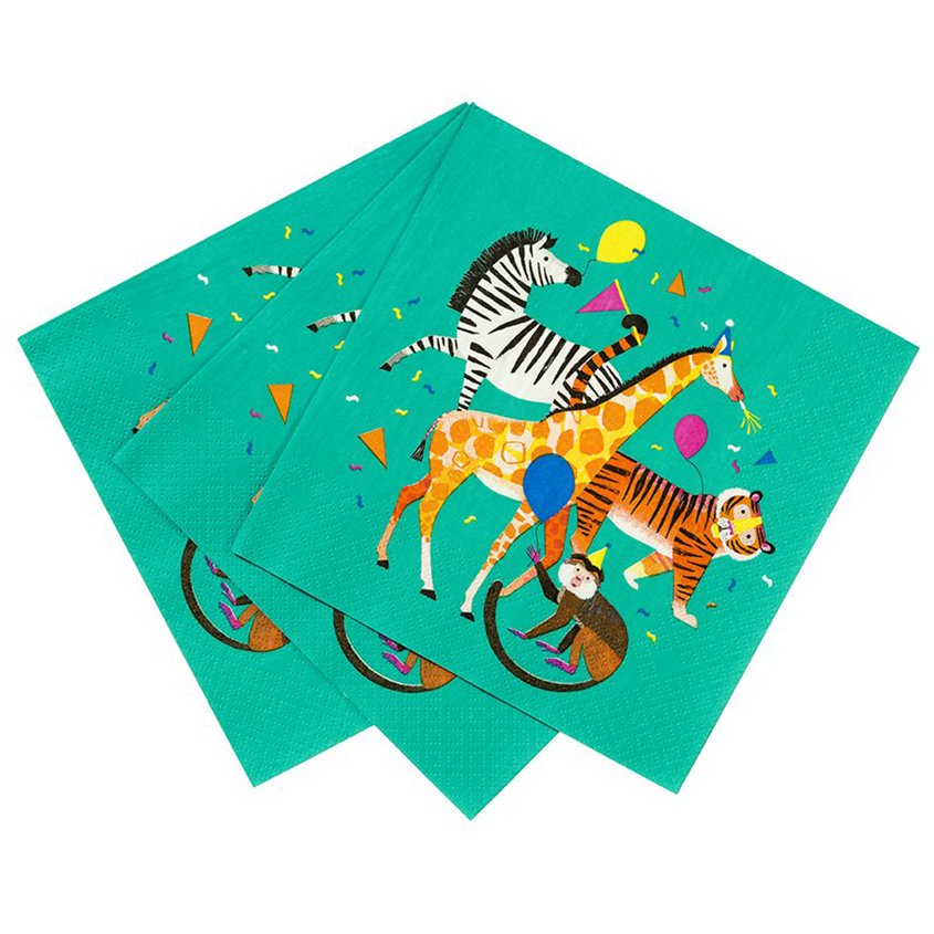 Party Animals Paper Napkins - 33cm (20pk)