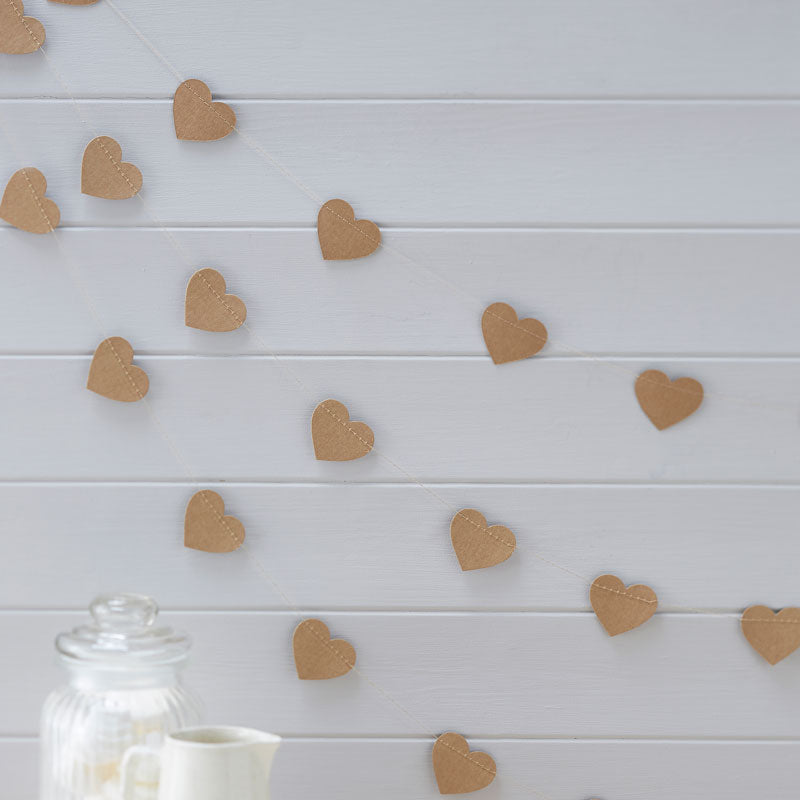 Kraft Paper Heart Garland - 5m
