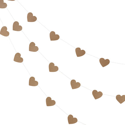 Kraft Paper Heart Garland - 5m