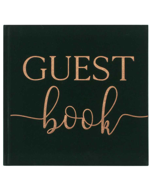 Botanical Wedding Green Velvet Guest Book