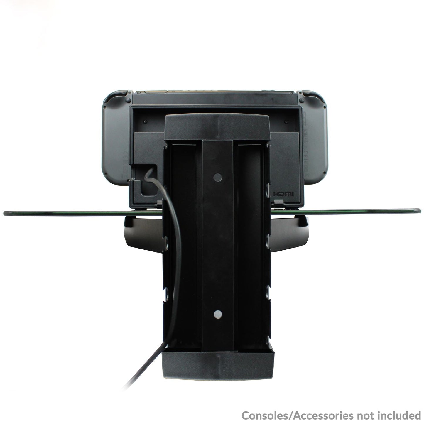 Tempered Black Glass Floating Shelf 1 Tier | M&W	