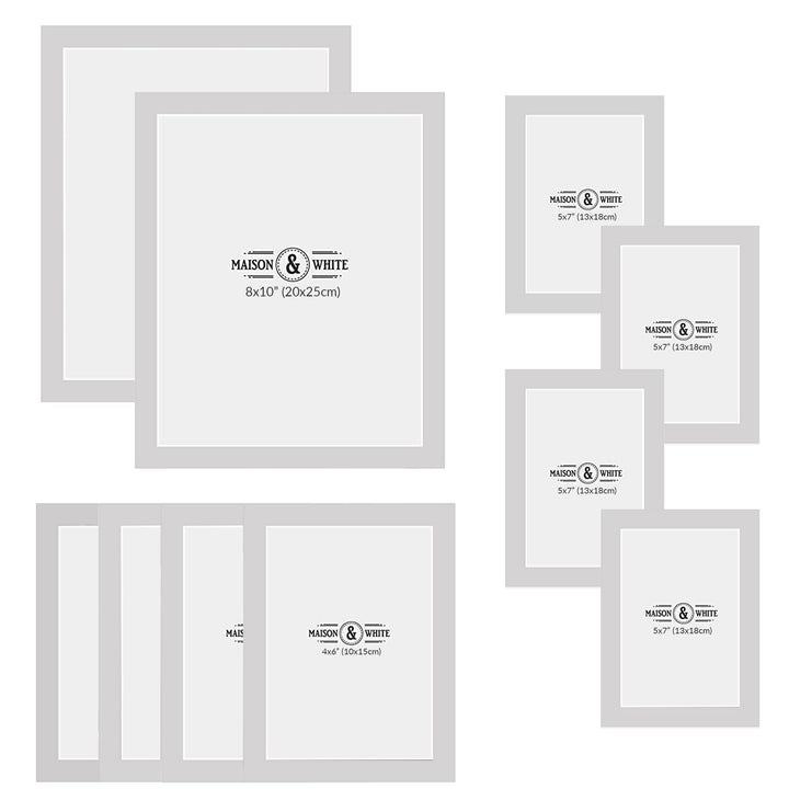 Assorted Photo Frames - Set of 10 White | M&W	