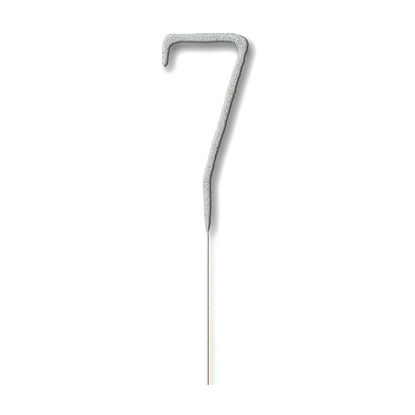 Silver Number 7 Sparkler Candle - 7" – product image 2