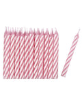 Pink Stripe Metallic Spiral Candles (24pk)
