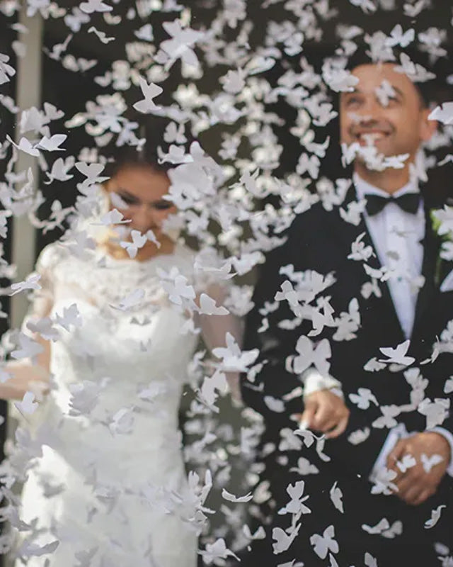White Butterflies Confetti Cannon - 60cm