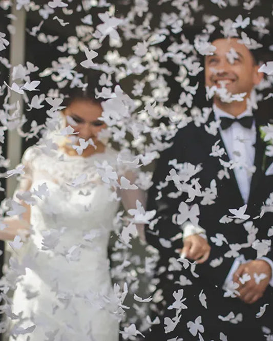 White Butterflies Confetti Cannon - 60cm