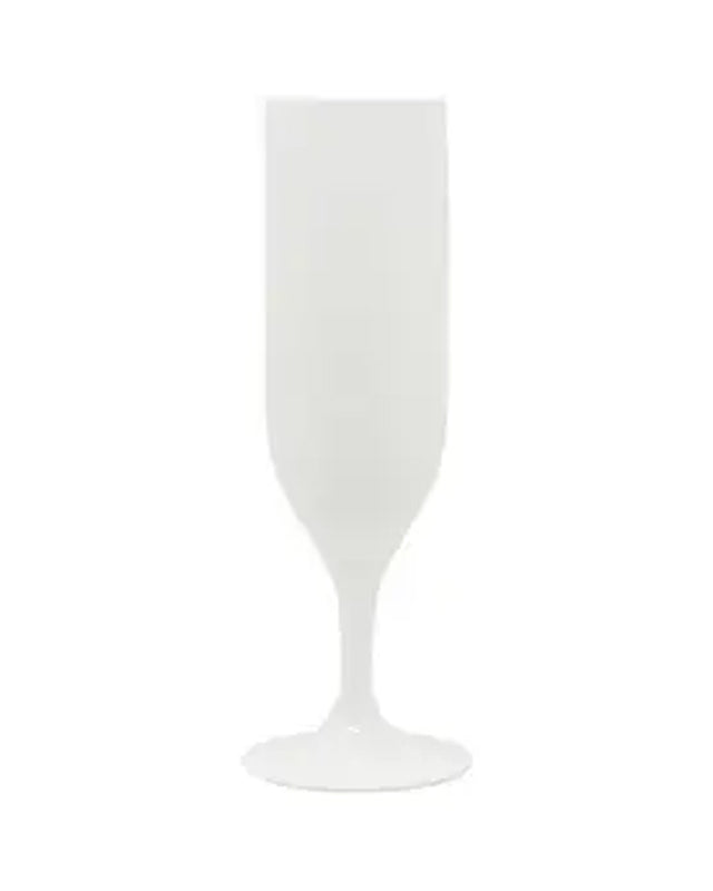 White Reuseable Plastic Champagne Flutes (2pk)