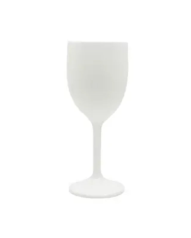 White Reuseable Plastic Wine Glasses (2pk)