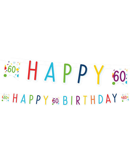 Confetti Birthday Age 60 Letter Banner - 1.8m