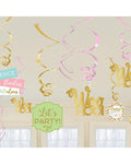 Confetti Fun Swirl Decorations (12pk)