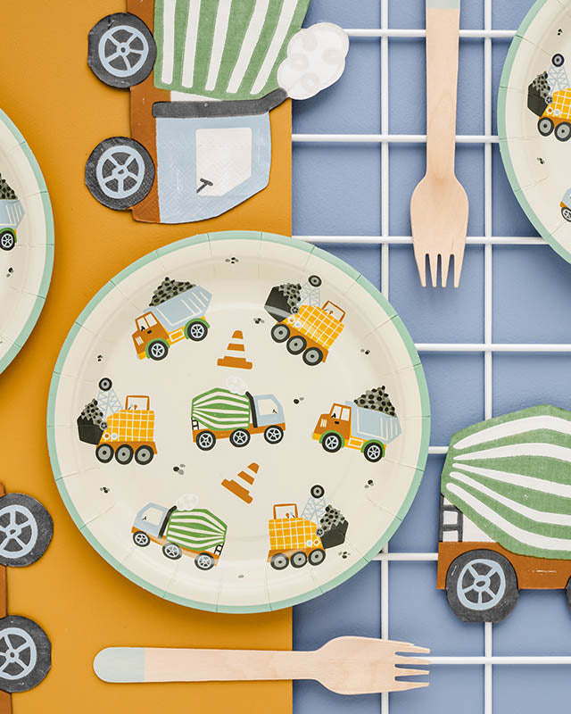 Construction Vehicle Paper Plates - 18cm (6pk)
