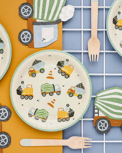 Construction Vehicle Paper Plates - 18cm (6pk)
