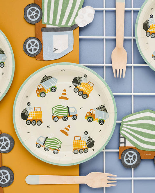 Construction Vehicle Paper Plates - 18cm (6pk)