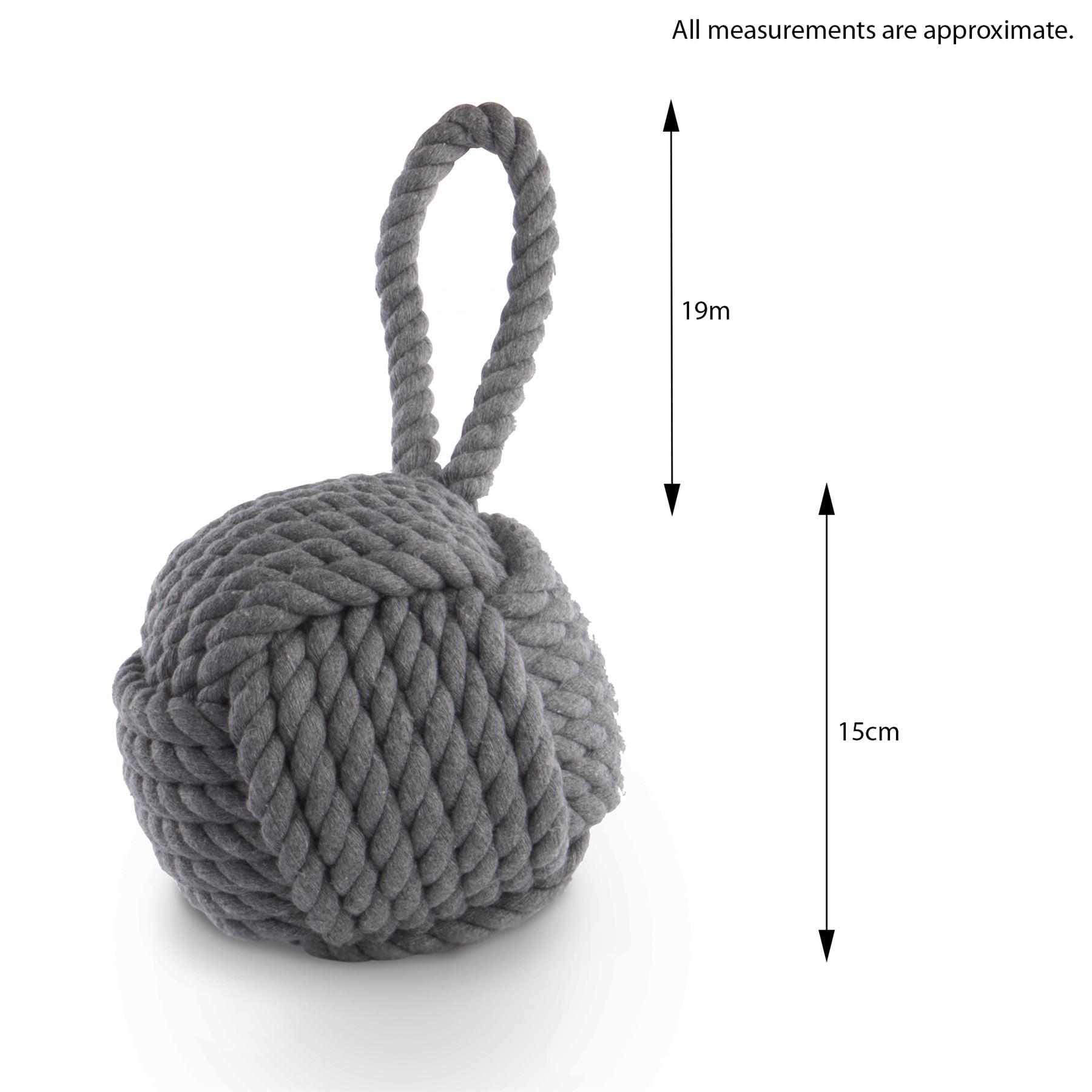 Rope Knot Door Stop Grey | M&W	