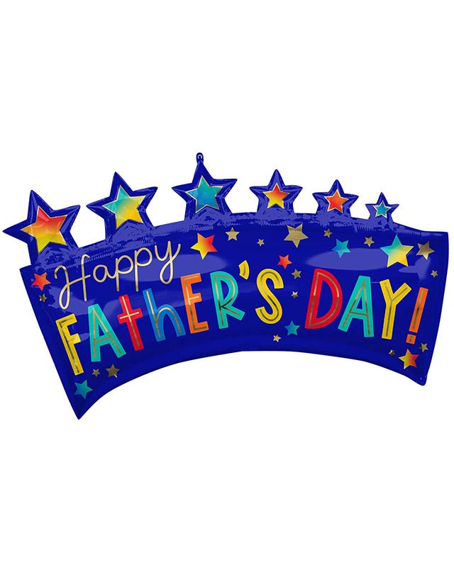 Happy Father's Day Banner Supershape Balloon - 34" x 19" Foil