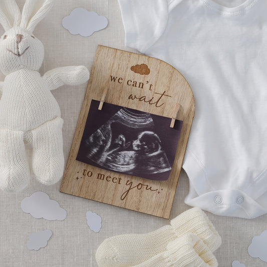 Wooden Engraved Pregnancy Announcement Sign