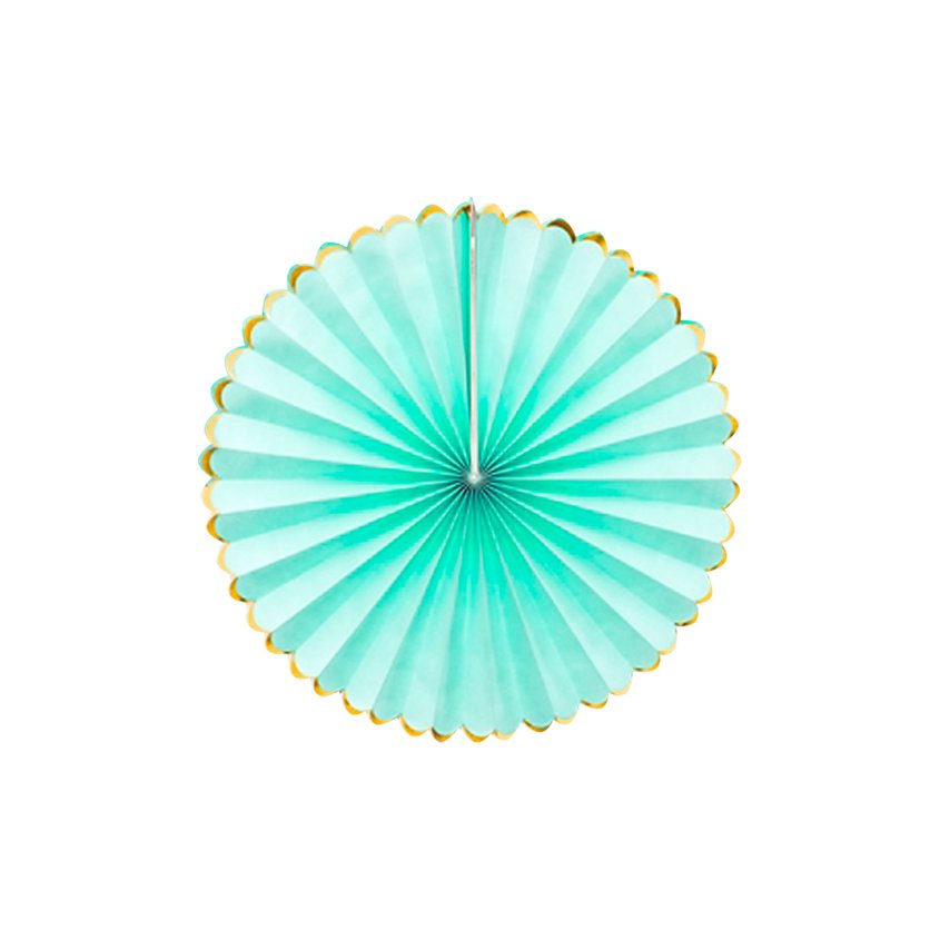 Mint Green & Gold Paper Fans (3pk) – product image 3